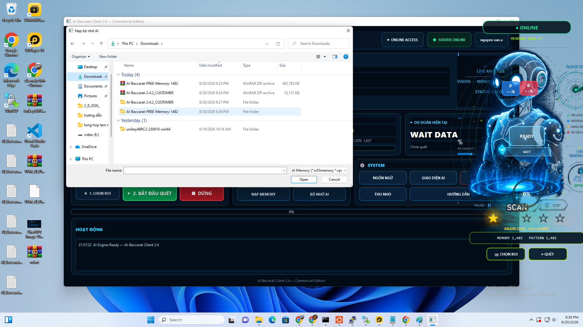 Import Memory into AI-Baccarat