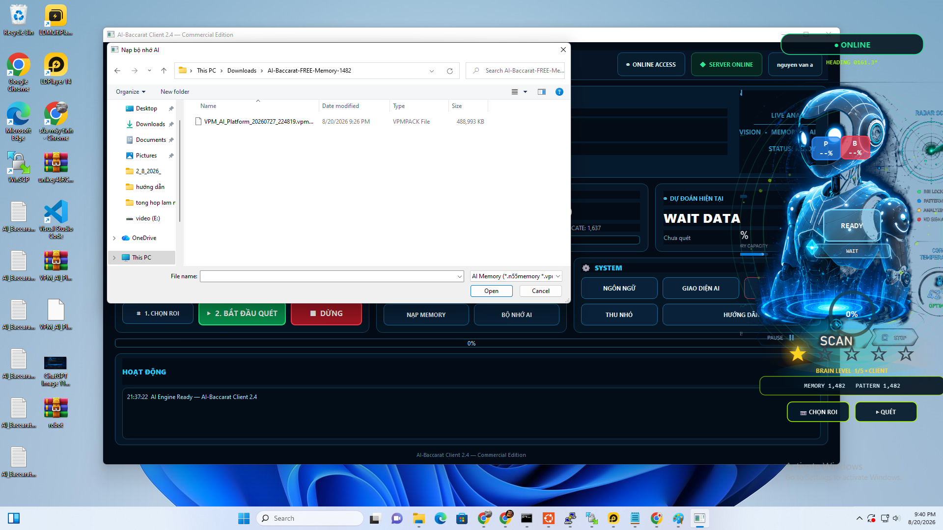 Import Memory into AI-Baccarat